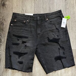 NWT Aeropostale Black Ripped Jean Shorts